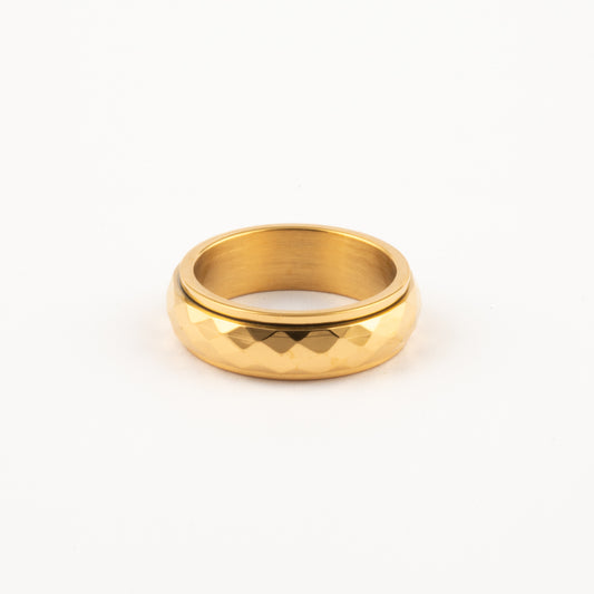 Anillo Deslizante Corte Rombo Dorado