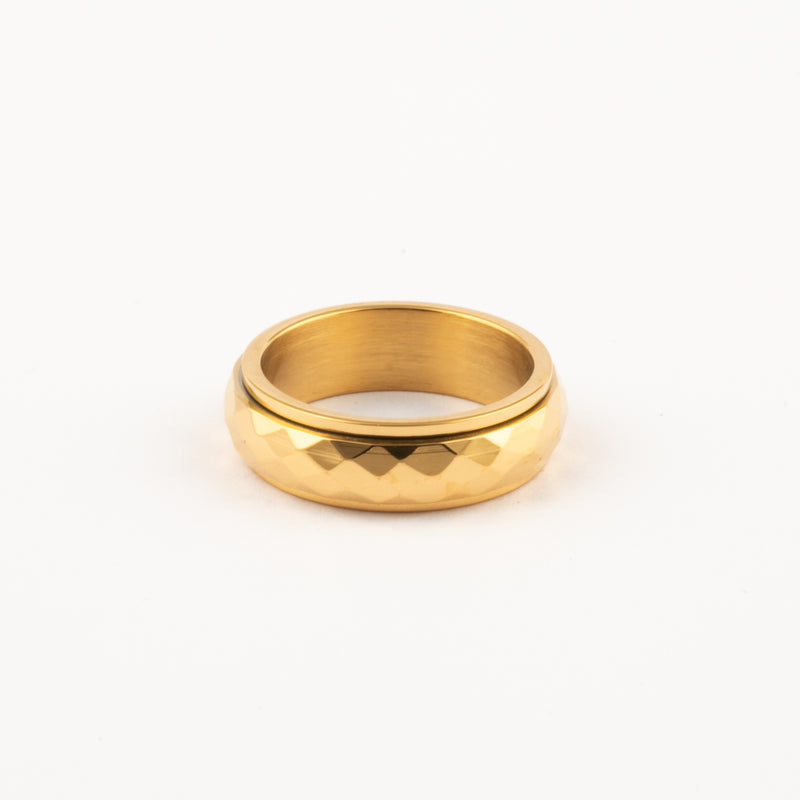 Anillo Deslizante Corte Rombo Dorado