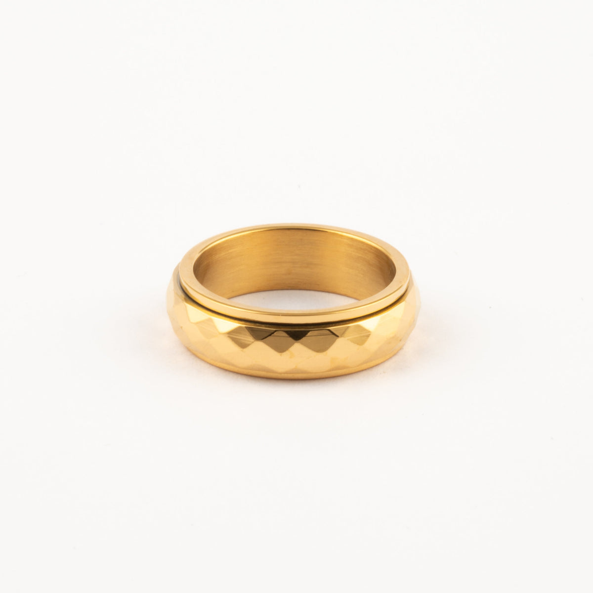 Anillo Deslizante Corte Rombo Dorado