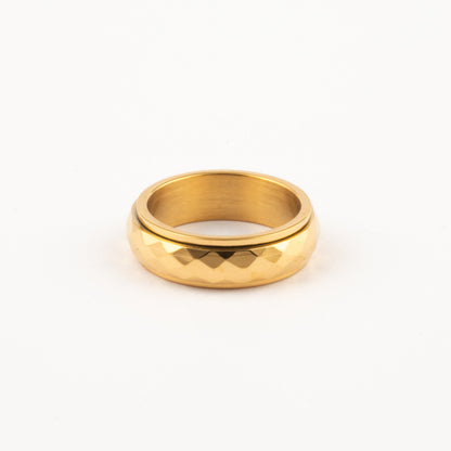 Anillo Deslizante Corte Rombo Dorado