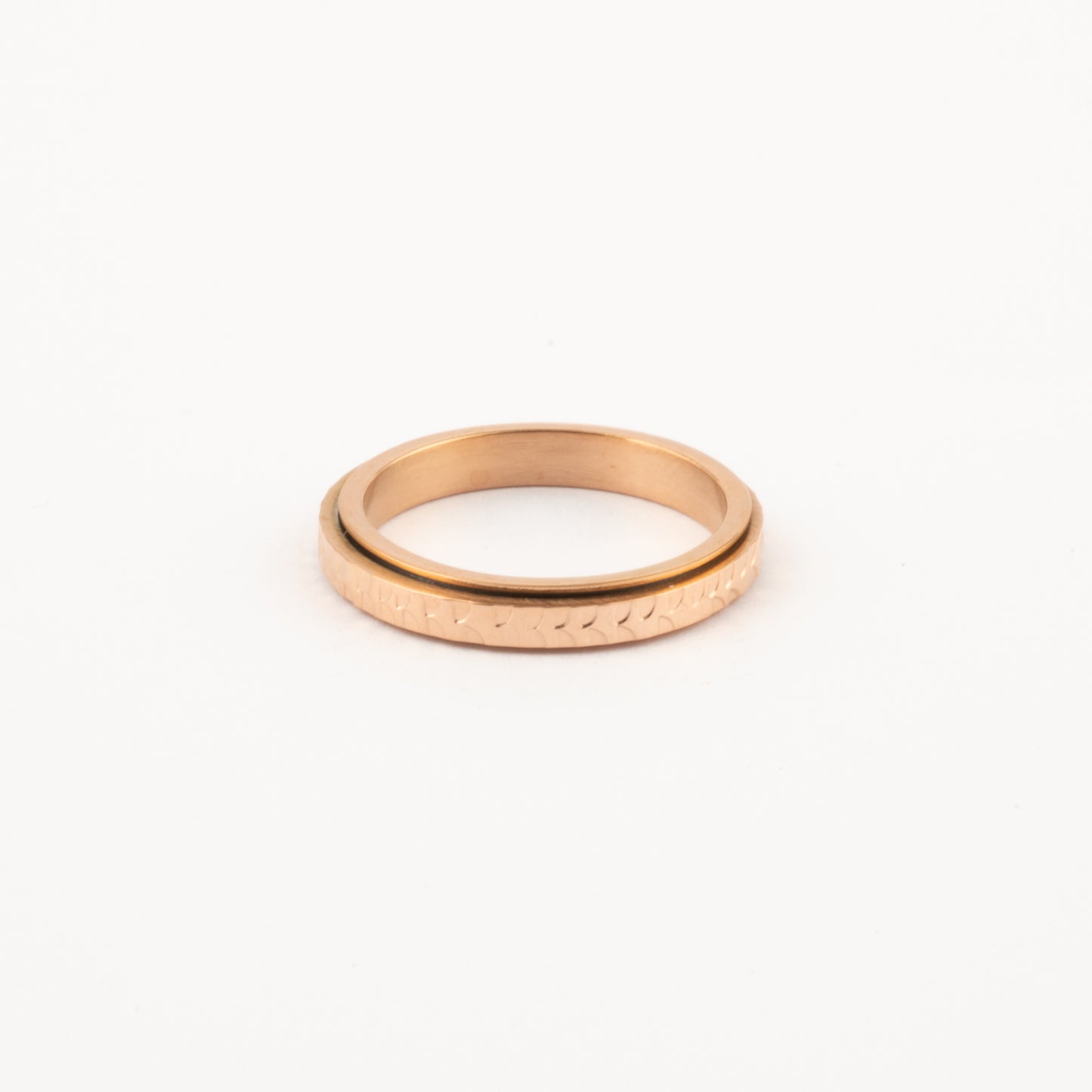 Anillo Deslizante Delgado Hammered Oro Rosa