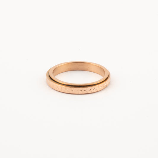 Anillo Deslizante Delgado Hammered Oro Rosa