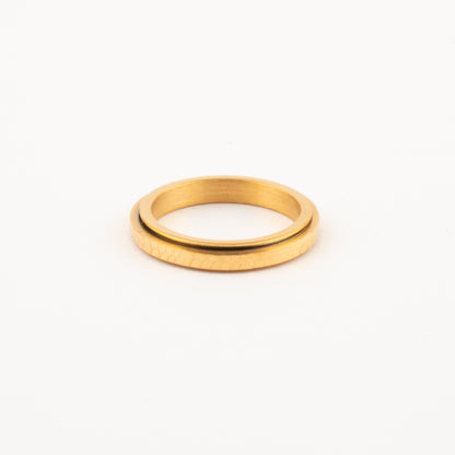 Anillo Deslizante Delgado Hammered Dorado