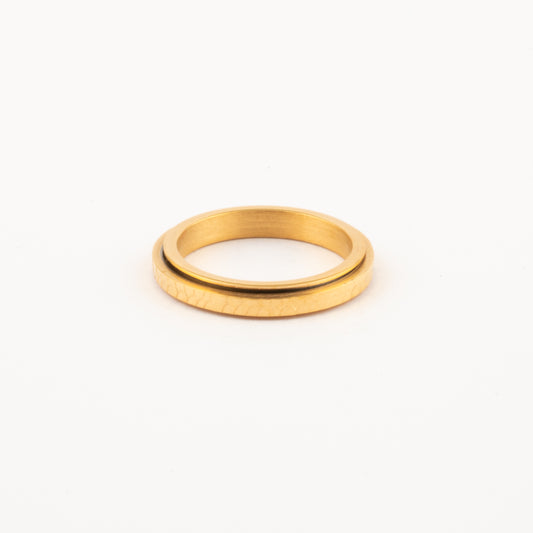 Anillo Deslizante Delgado Hammered Dorado