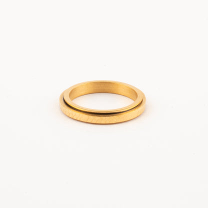 Anillo Deslizante Delgado Hammered Dorado