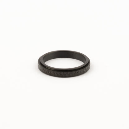 Anillo Deslizante Delgado Hammered Negro