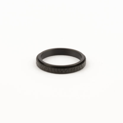 Anillo Deslizante Delgado Hammered Negro