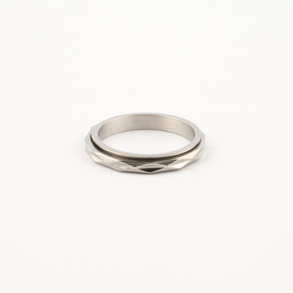 Anillo Deslizante Delgado Textura 2 Plateado