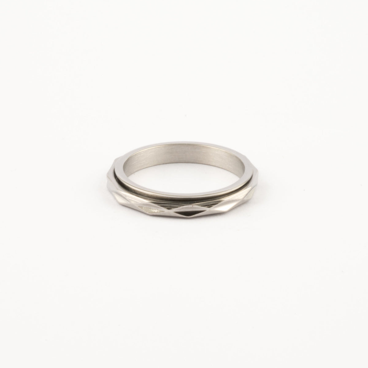 Anillo Deslizante Delgado Textura 2 Plateado