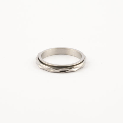 Anillo Deslizante Delgado Textura 2 Plateado