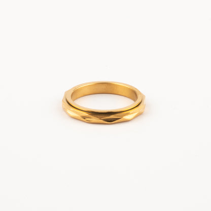Anillo Deslizante Delgado Textura 2 Dorado
