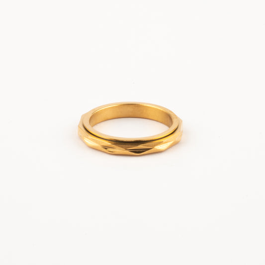 Anillo Deslizante Delgado Textura 2 Dorado