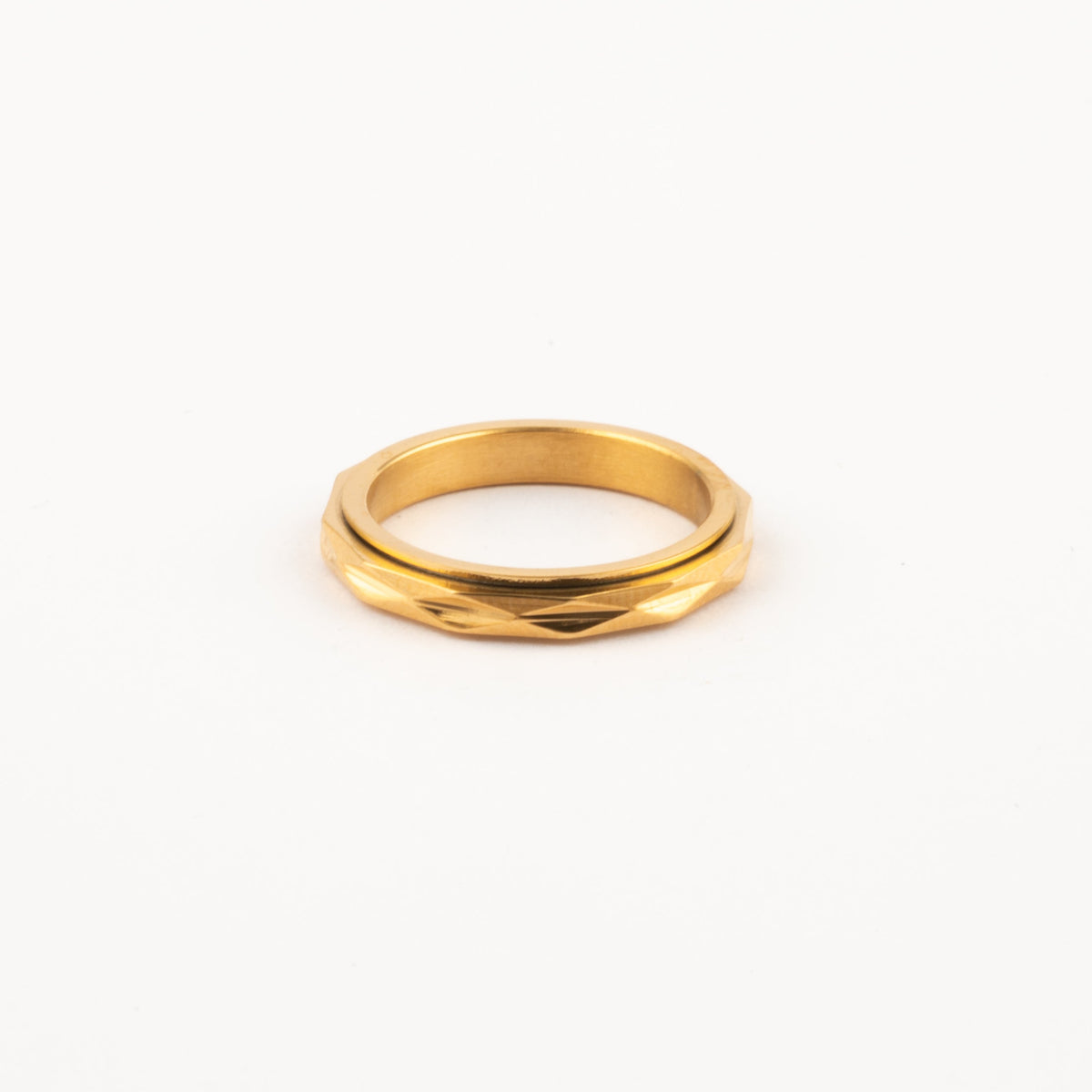 Anillo Deslizante Delgado Textura 2 Dorado
