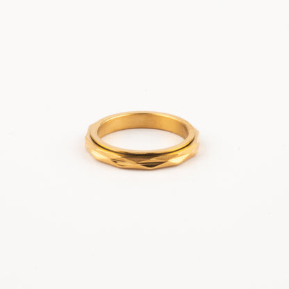 Anillo Deslizante Delgado Textura 2 Dorado