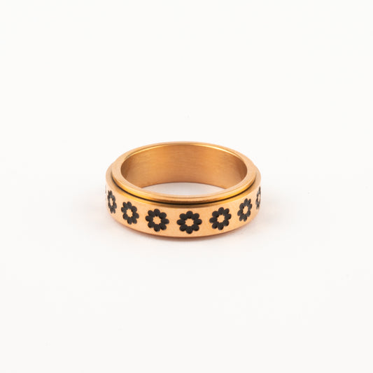 Anillo Deslizante Flor Oro Rosa