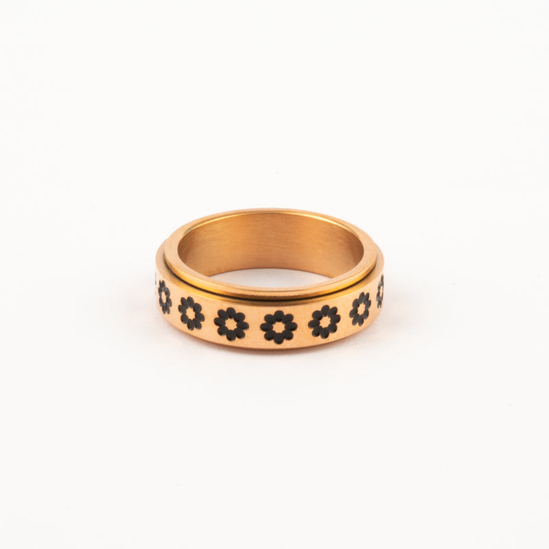 Anillo Deslizante Flor Oro Rosa