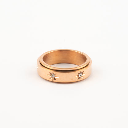 Anillo Deslizante Estrella Norte Oro Rosa