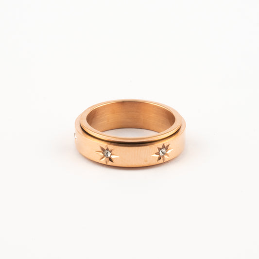 Anillo Deslizante Estrella Norte Oro Rosa