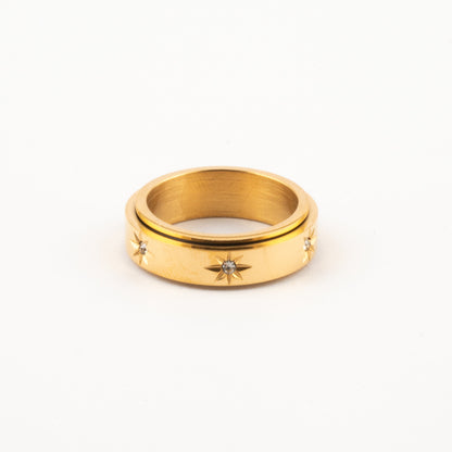 Anillo Deslizante Estrella Norte Dorado