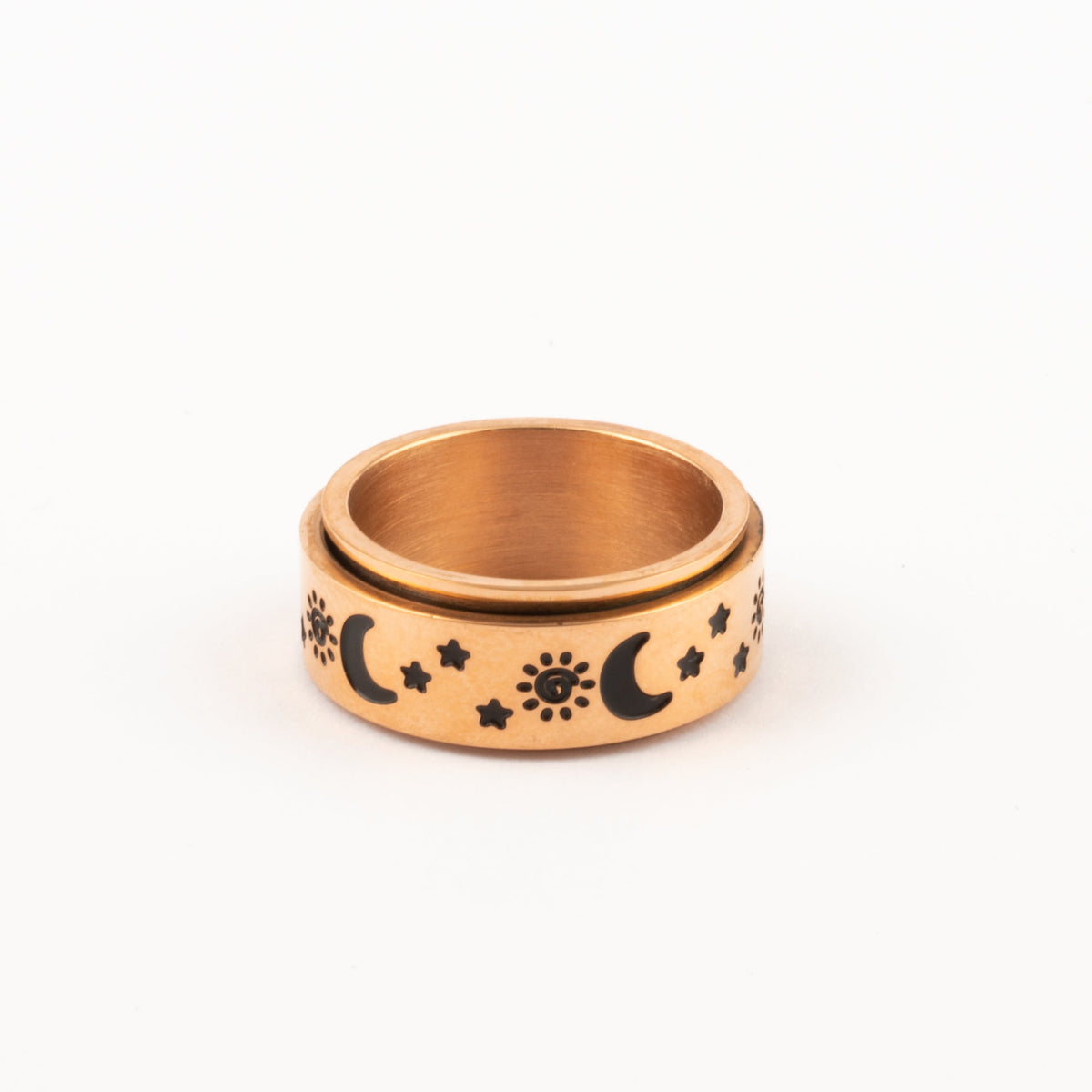 Anillo Deslizante Luna y Estrellas 1 Oro Rosa