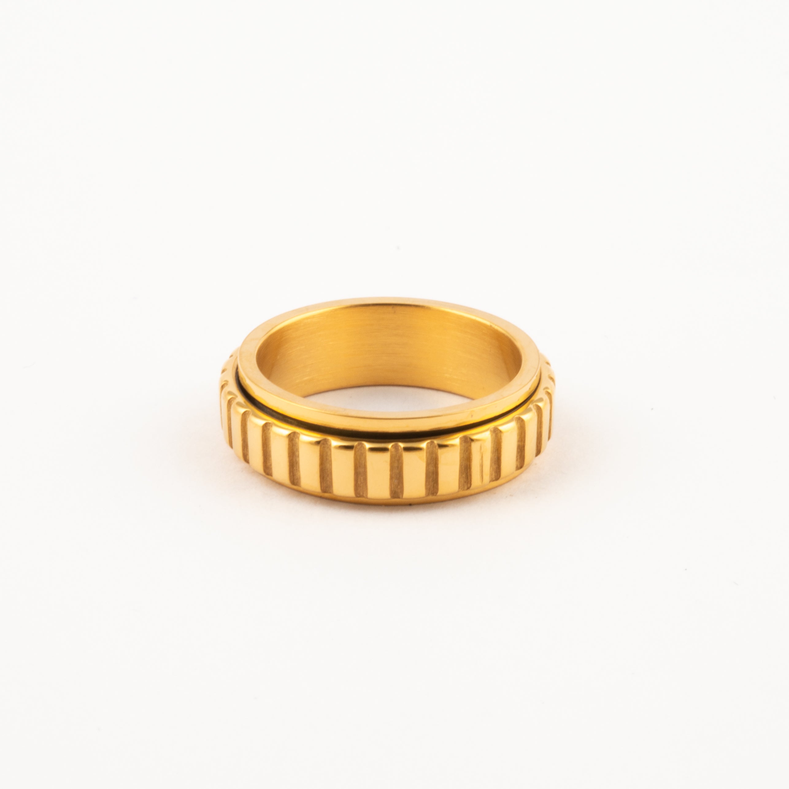 Anillo Deslizante Patrón Rectángulos Dorado