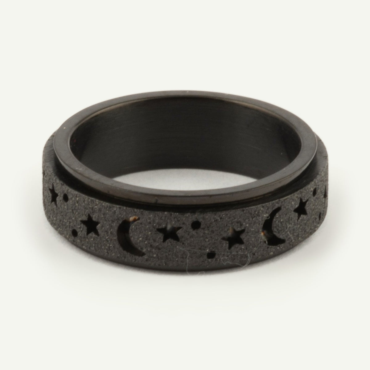 Anillo Deslizante Luna y Estrellas Aspero