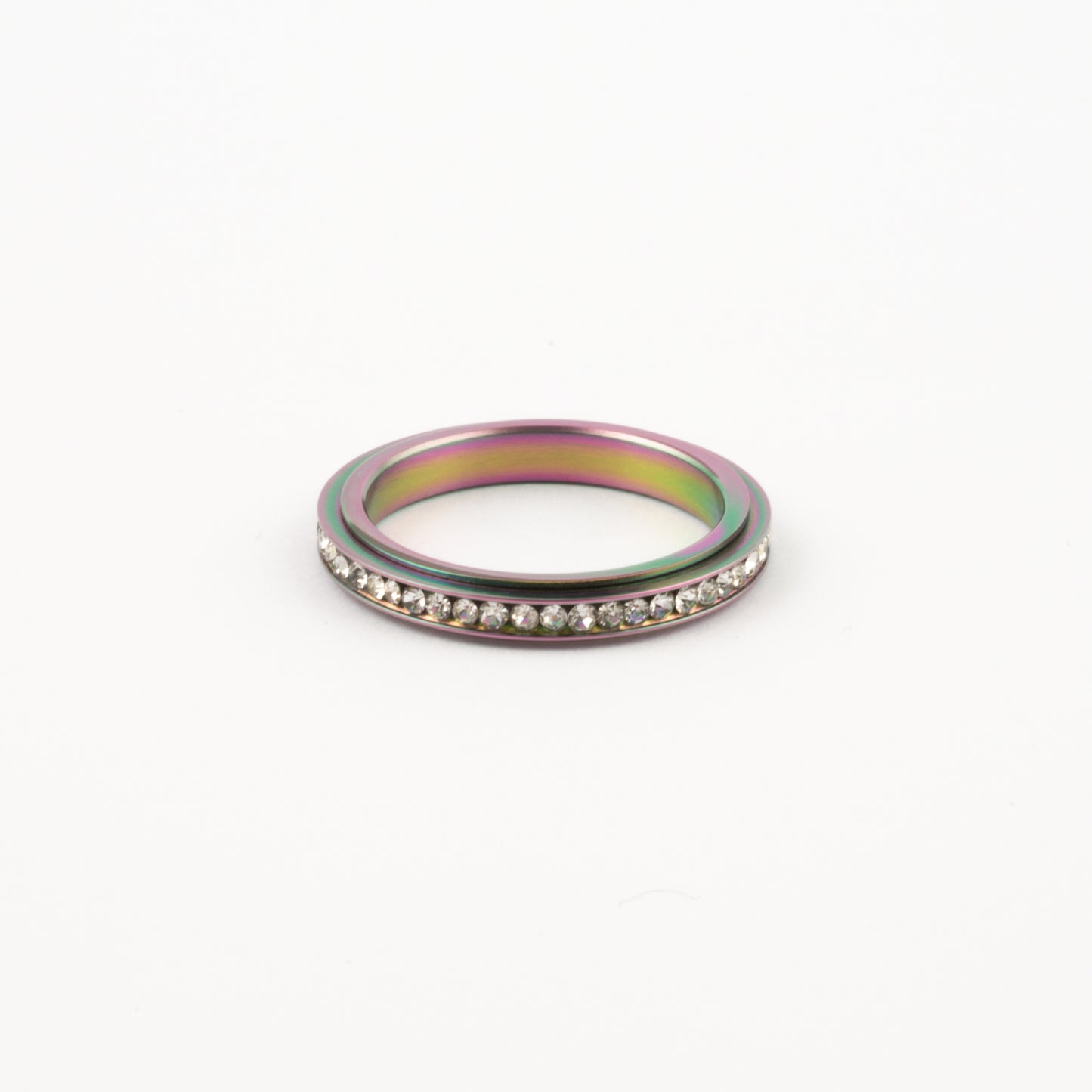 Anillo Deslizante Delgado Zirconias Tornasol