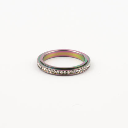 Anillo Deslizante Delgado Zirconias Tornasol