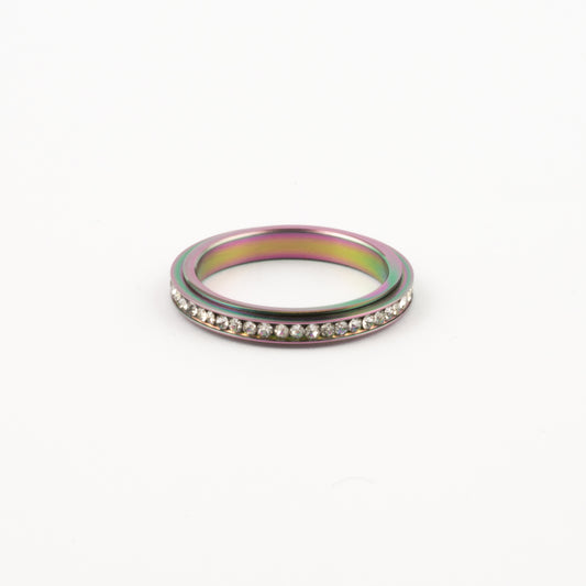 Anillo Deslizante Delgado Zirconias Tornasol