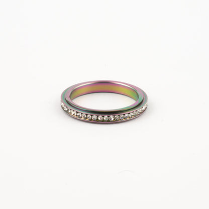 Anillo Deslizante Delgado Zirconias Tornasol