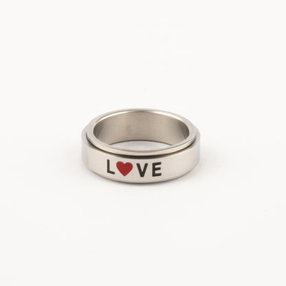 Anillo Deslizante Love Plateado
