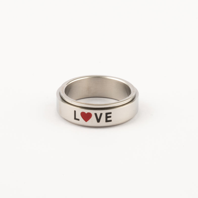 Anillo Deslizante Love Plateado