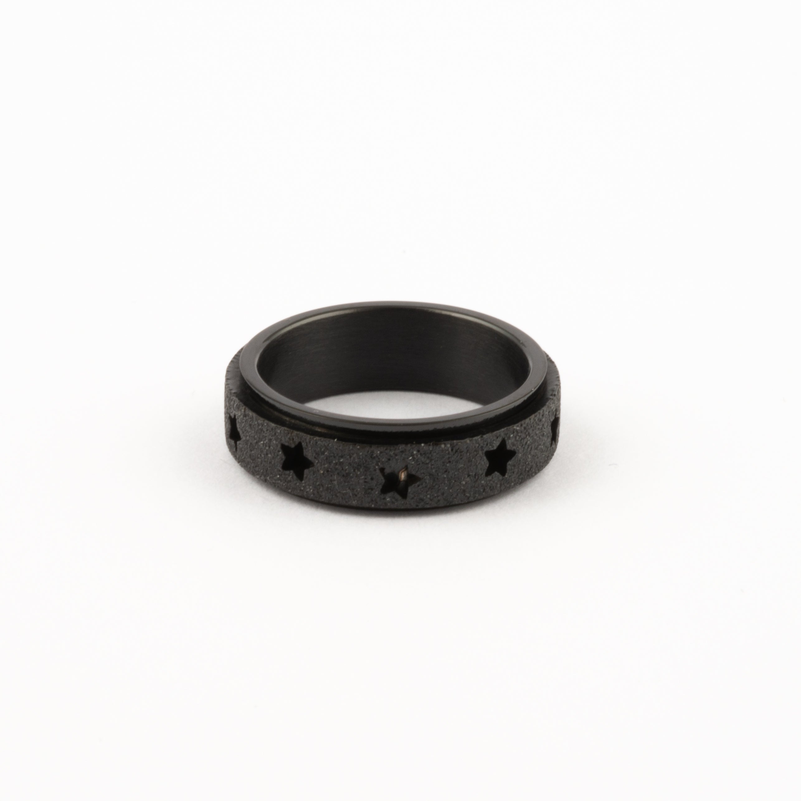 Anillo Deslizante Estrellas Aspero Negro
