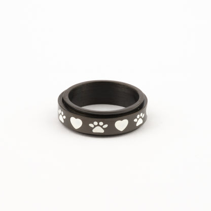 Anillo Deslizante Patitas de Perro Negro