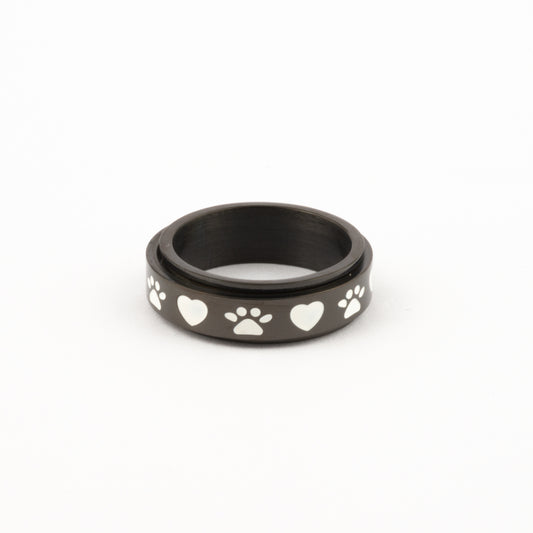 Anillo Deslizante Patitas de Perro Negro