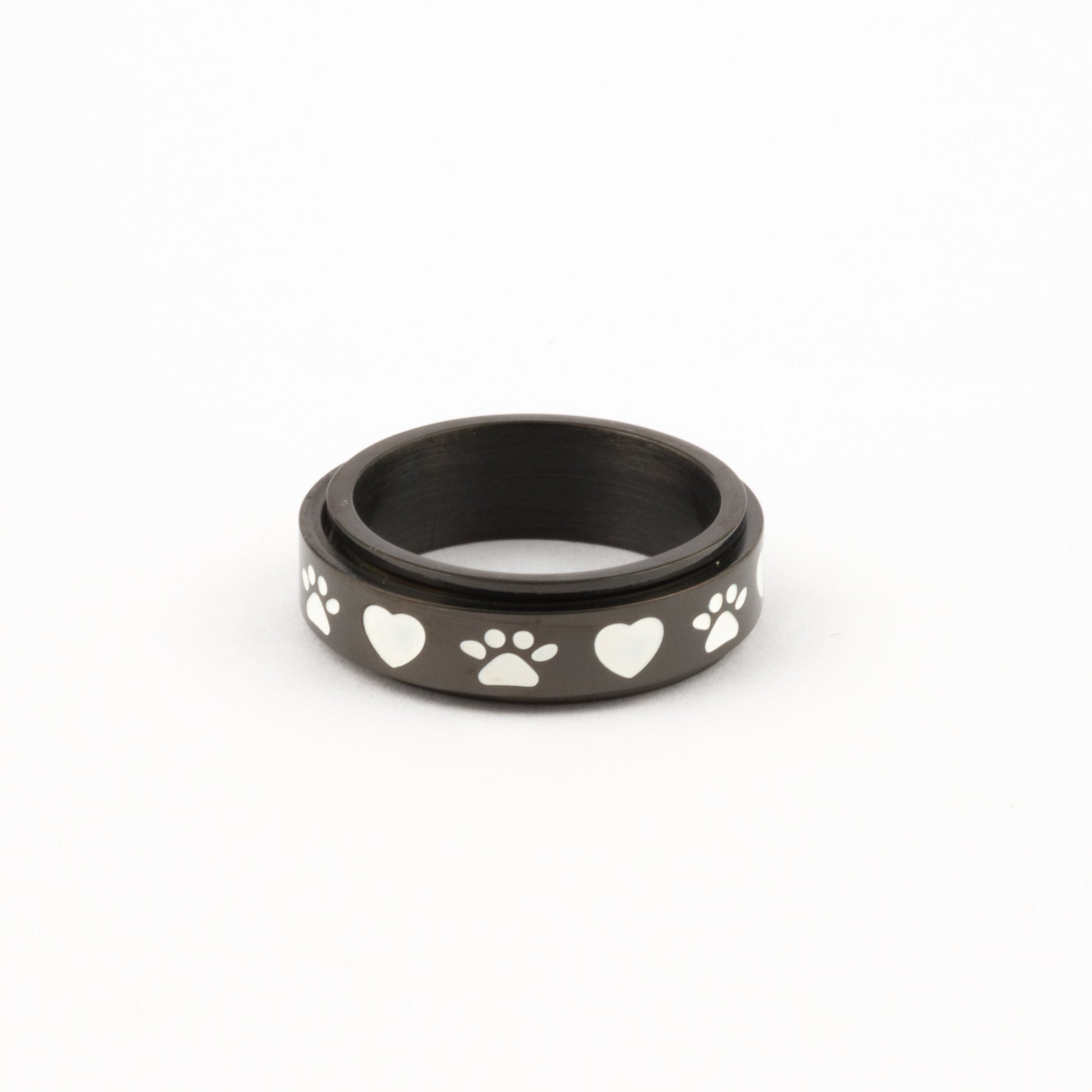 Anillo Deslizante Patitas de Perro Negro