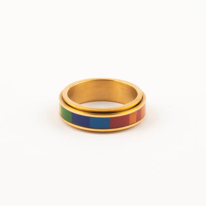 Anillo Deslizante Multicolor Dorado