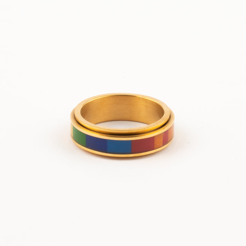 Anillo Deslizante Multicolor Dorado