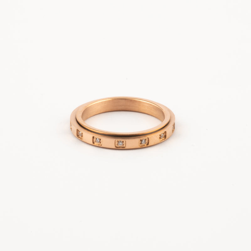 Anillo Deslizante Delgado Brillos Oro Rosa