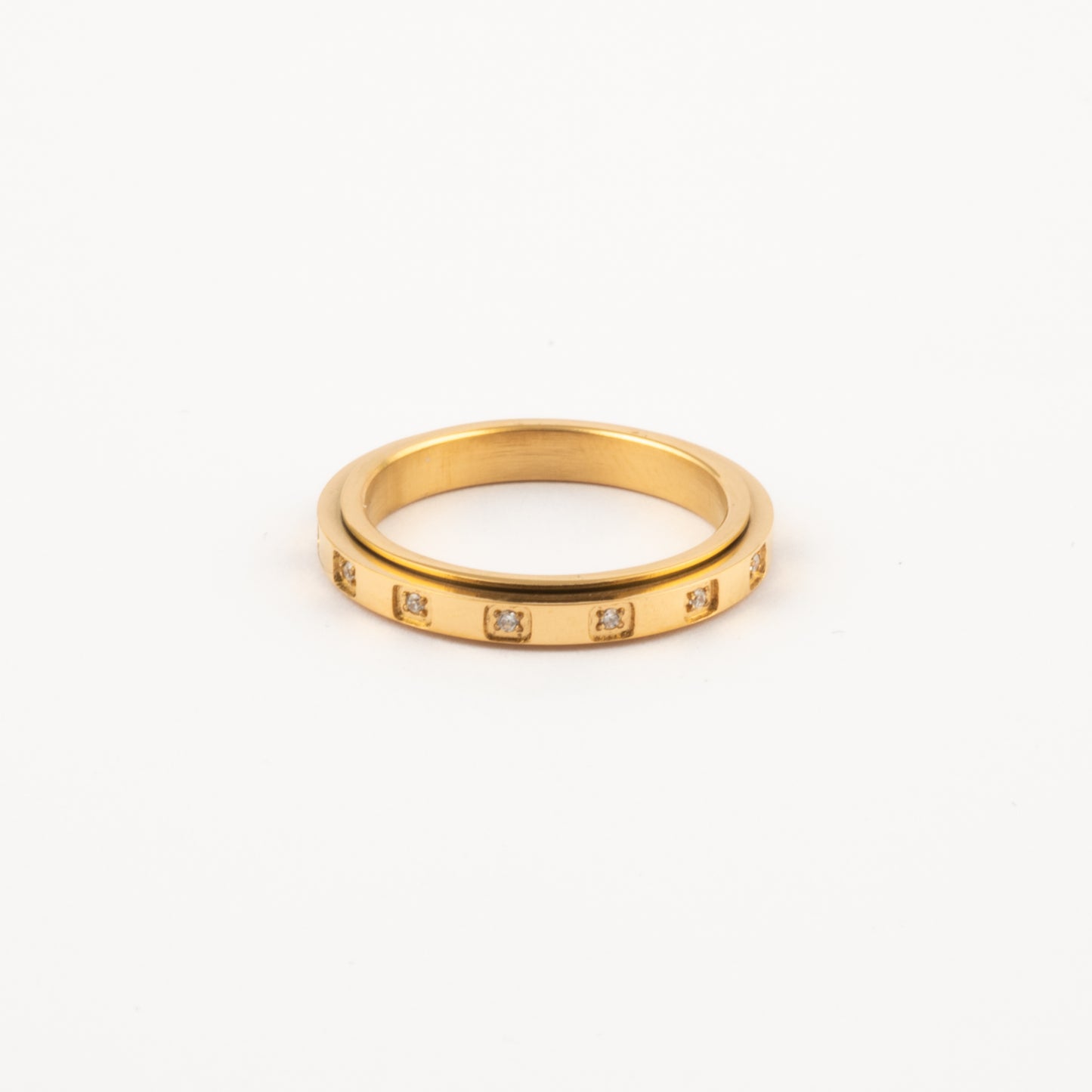 Anillo Deslizante Delgado Brillos Dorado