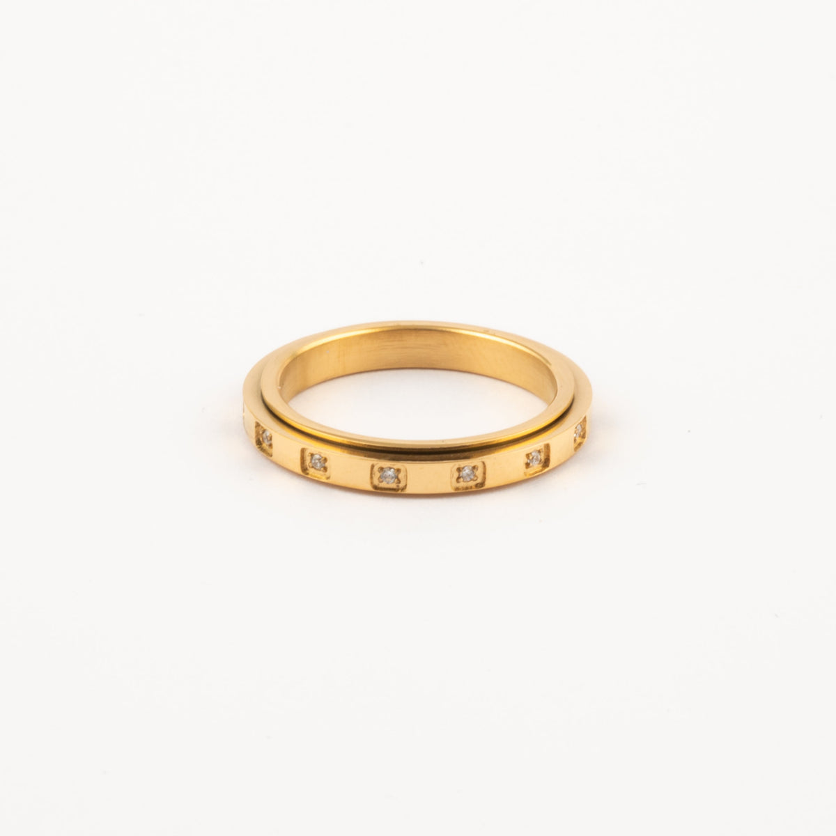 Anillo Deslizante Delgado Brillos Dorado