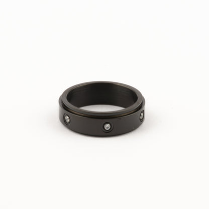 Anillo Deslizante Insertos Zirconias Negro