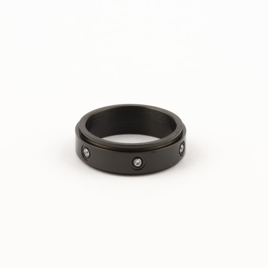 Anillo Deslizante Insertos Zirconias Negro