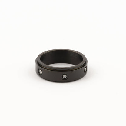 Anillo Deslizante Insertos Zirconias Negro