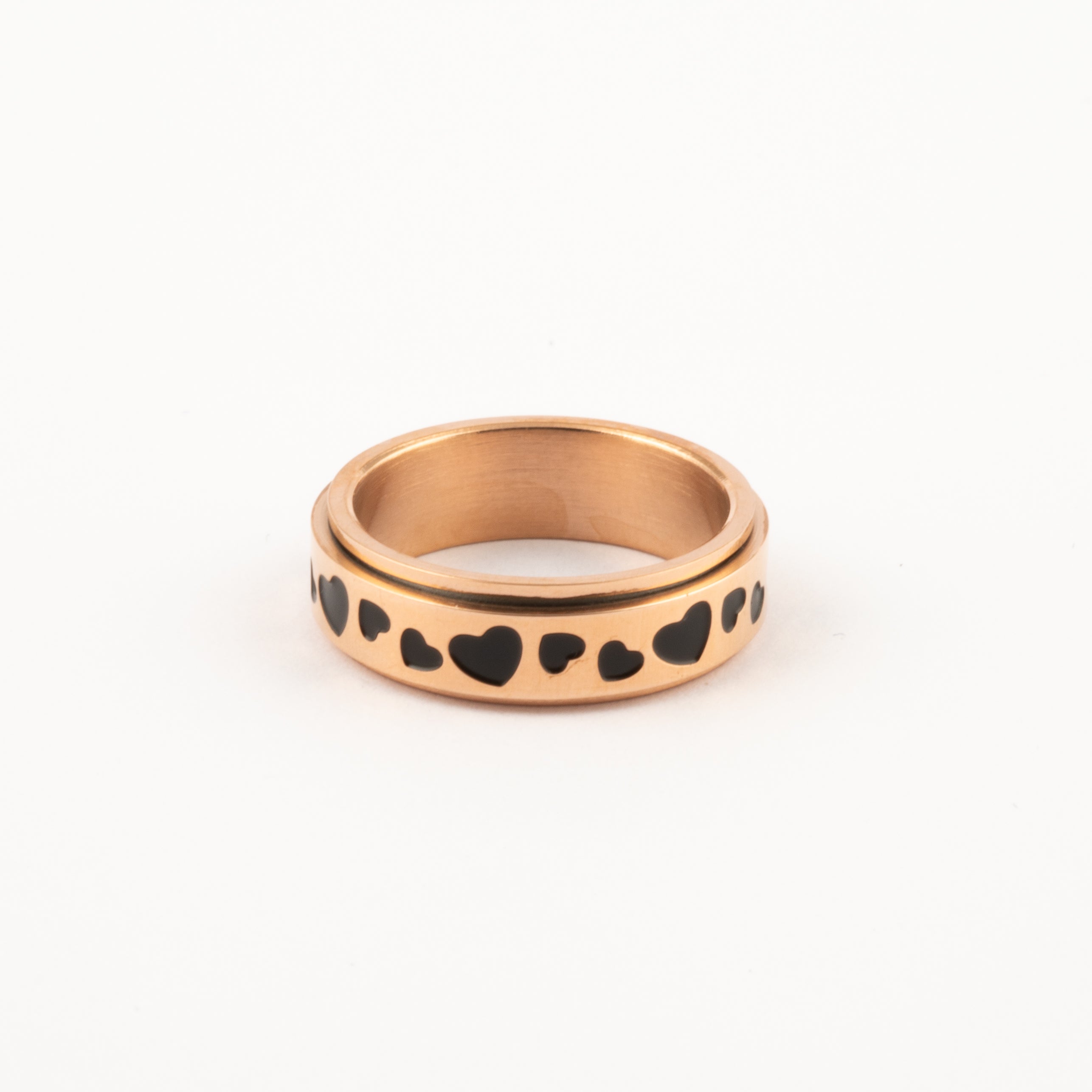 Anillo Deslizante Corazones Oro Rosa