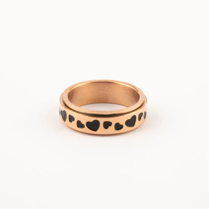 Anillo Deslizante Corazones Oro Rosa