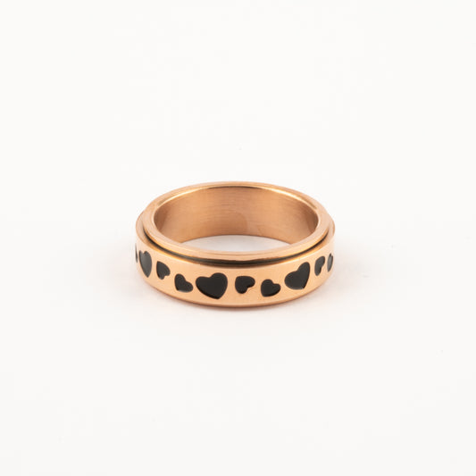 Anillo Deslizante Corazones Oro Rosa
