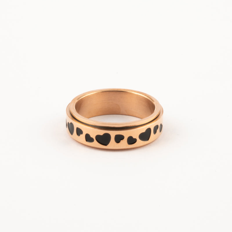 Anillo Deslizante Corazones Oro Rosa