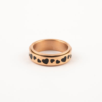 Anillo Deslizante Corazones Oro Rosa