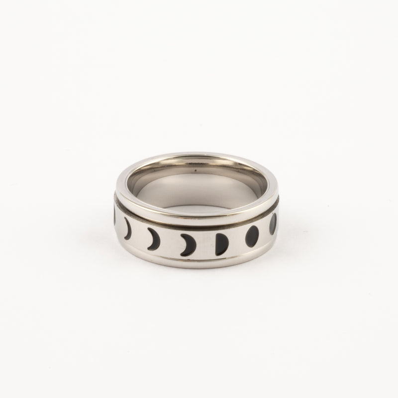 Anillo Deslizante Fases Lunares Plateado